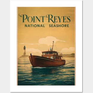 Point Reyes National Seashore Retro Boat Posters and Art